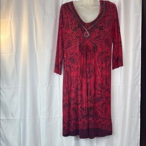 Elegant Red Long Sleeve Dress